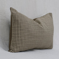 Mocha Houndstooth Lumbar Pillow