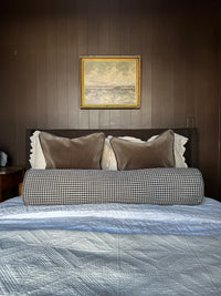 Cabin Side Black Gingham Bolster Pillow